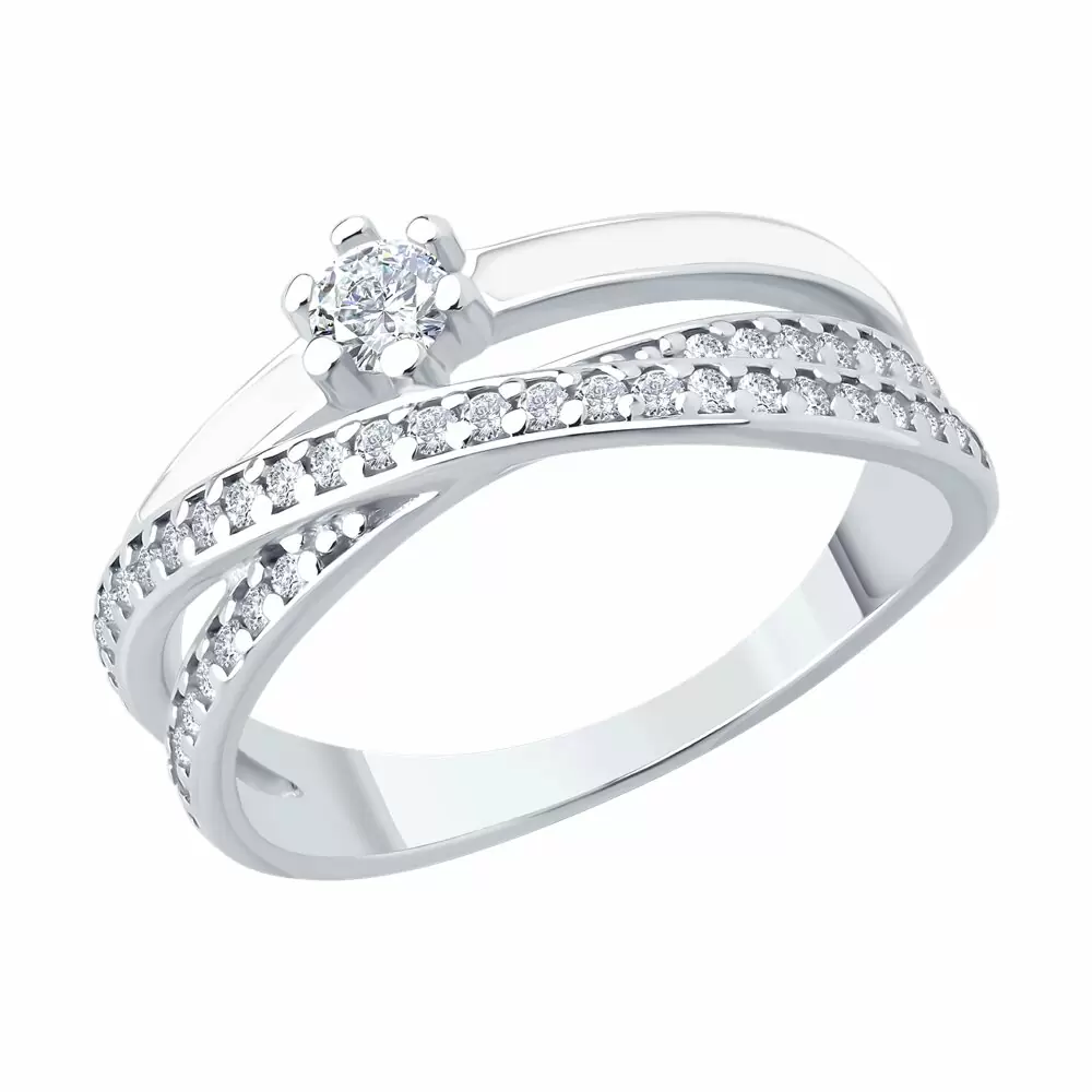 Кольцо 94014470 серебро
