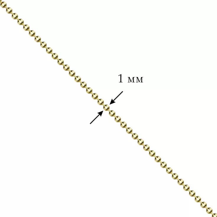 Цепь НЦ15-088 d1.00 золото Полновесная_1