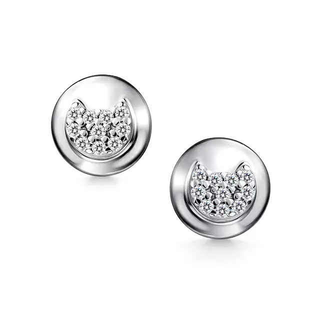 Серьги пусеты 02-4782.00КЦ-00 серебро Кот
