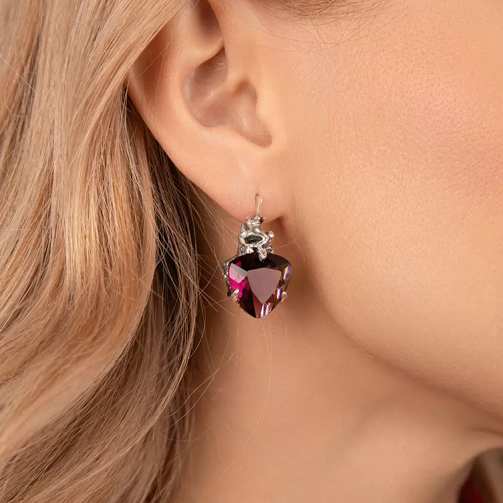 Серьги 3002с серебро Лягушка