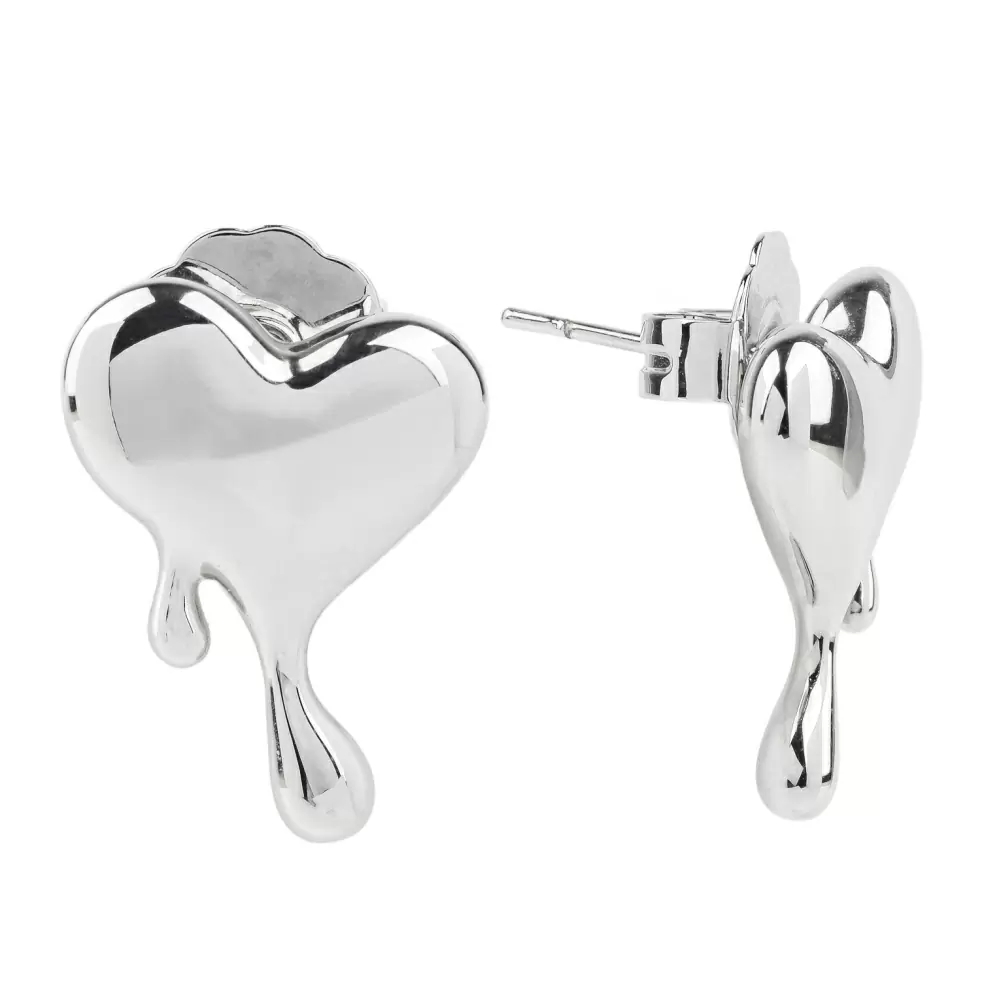 Серьги пусеты BS050303R-00E ювелирный сплав Сердце