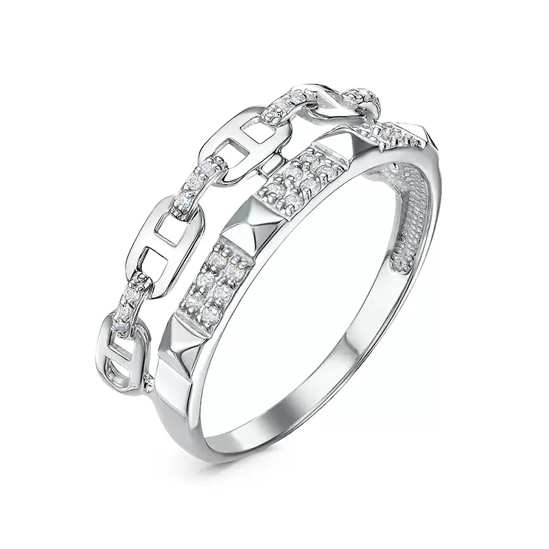 Кольцо с1105435 серебро Картье шипы