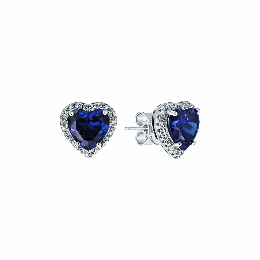 Серьги пусеты SE-C0462A серебро Сердце