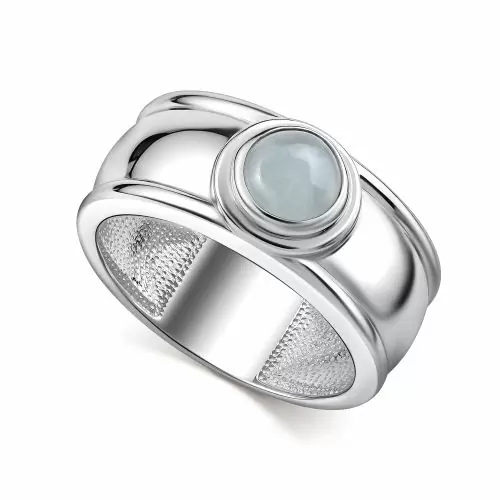 Кольцо один камень 01-4406.0АКВ-00 серебро_0