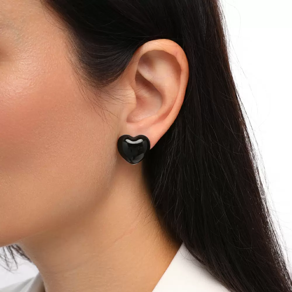 Серьги пусеты BS050306REB-00E бижутерный сплав сердцебиение