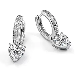 Серьги подвесные 02-4767.00БТ-00 серебро Сердце_0