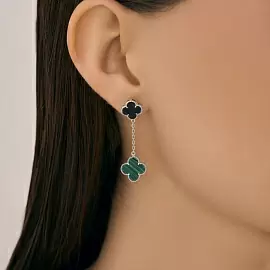Серьги подвесные 83020449 серебро Ван Клиф_1