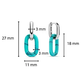 Серьги подвесные 7903TQ серебро_1