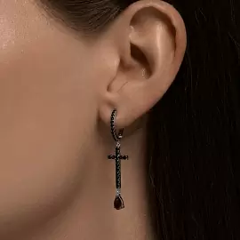 Серьги подвесные 94026720 серебро Крест_2