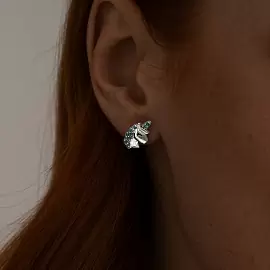 Серьги пусеты 94025930 серебро Единорог_1