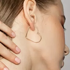 Серьги конго 03-206272 золото Сердце_1