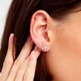 Серьги пусеты 6101591-00775 серебро самолёт_1