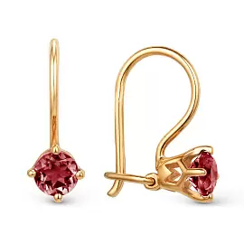 Серьги один камень 002295-1120 кр золото_0