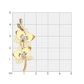Брошь 040319 золото Орхидея_1