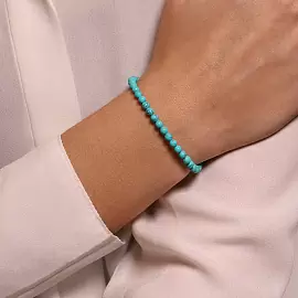 Браслет из бусин 2908TQ серебро_2