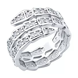 Кольцо 94-110-02299-1 серебро Булгари Змея_0
