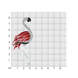Брошь 94049008 серебро Цапля_2