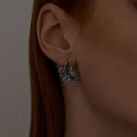 Серьги 94025988 серебро Бабочка_1