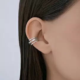 Серьги кафф 94170417 серебро_1