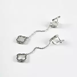 Серьги подвесные 2000653-2s серебро Ван Клиф_2