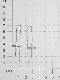 Серьги продевки 02-3692.0000-00 серебро Крест_1