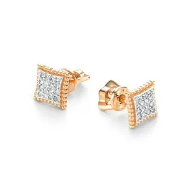 Серьги пусеты 26354-100 золото Квадрат_0