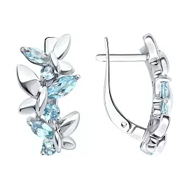 Серьги 92022930 серебро Бабочка_0