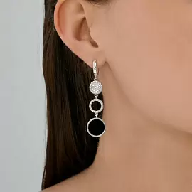 Серьги подвесные 94-321-02279-1 серебро Геометрия_1
