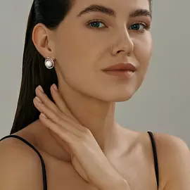 Серьги один камень 94024397 серебро_2