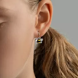 Серьги 94024044 серебро Пчела_1
