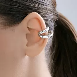Серьги кафф 94170421 серебро_1