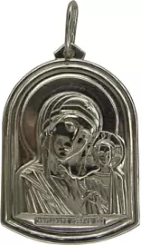 Подвеска религиозная христианская ладанка 2269н серебро Казанская Божья Матерь