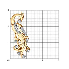 Брошь 040326 золото Павлин_1
