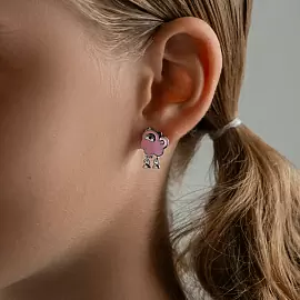 Серьги 94024851 серебро Кот_1