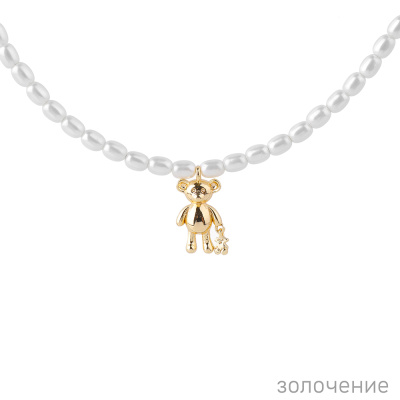 Бусы чокер К-210W-1М-38 ювелирный сплав Мишка
