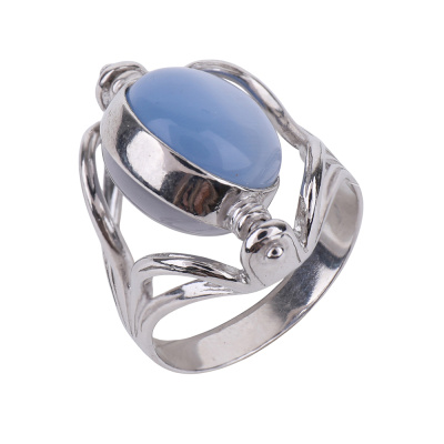 Кольцо один камень КЛ034-30 гол-сер серебро