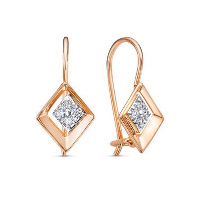 Серьги 1205788 золото Ромб
