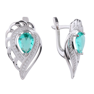 Серьги С-1032 акв серебро