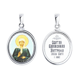 Подвеска религиозная христианская ладанка 94-130-02018-1 серебро Святая Матрона 