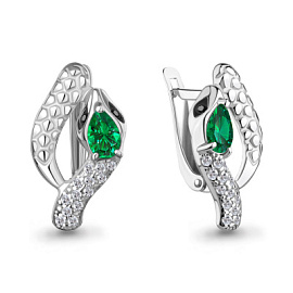 Серьги 400685АГЧ.5 серебро змея