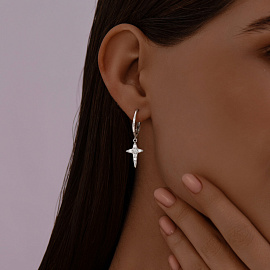 Серьги подвесные 94024837 серебро Звезда_1