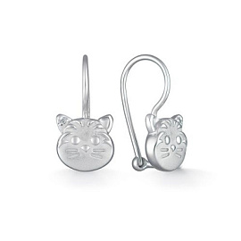 Серьги 02-2270.000Б-00 серебро Кот
