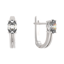 Серьги один камень 1046732-01210 серебро