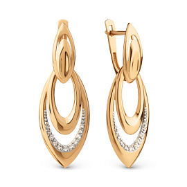 Серьги подвесные 030692-1102 золото