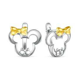 Серьги 2350405238 серебро Микки Маус