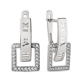 Серьги 028872-3101 золото Тиффани цифры