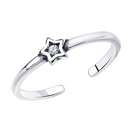 Кольцо фаланговое 95010189 серебро Звезда