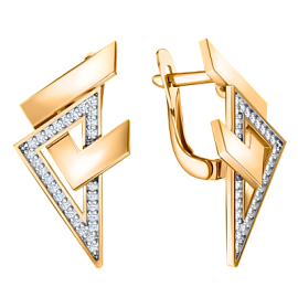 Серьги 01-218410 золото Треугольник
