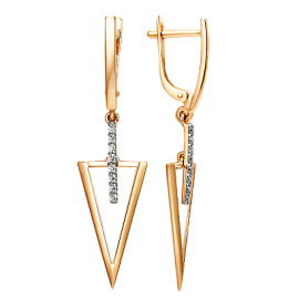 Серьги подвесные 012592-1102 золото Треугольник