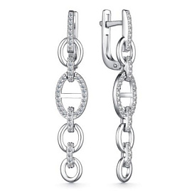 Серьги подвесные 02-3983.00КЦ-00 серебро эрмес